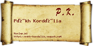 Pákh Kordélia névjegykártya